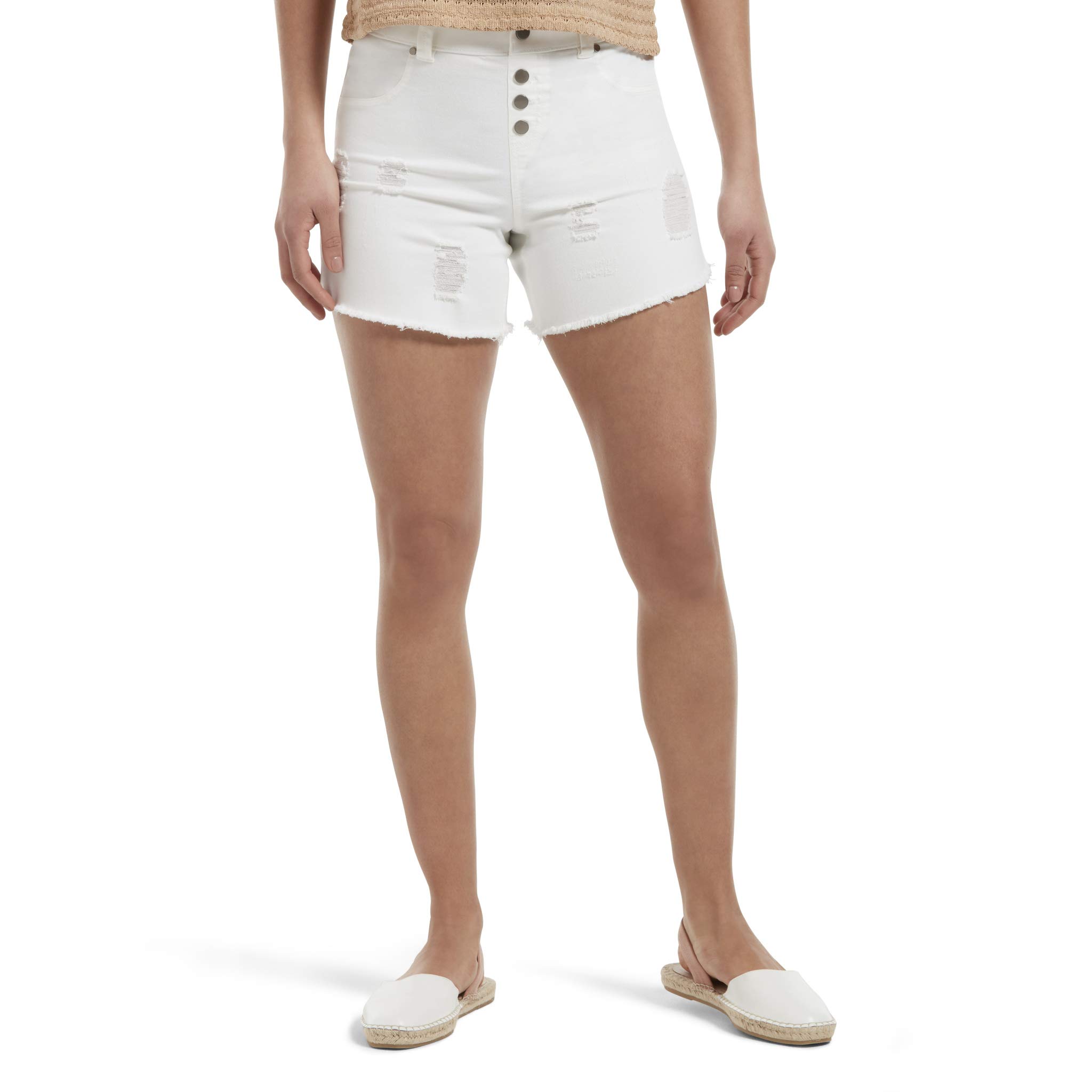 HUE Women's Ultra Soft Denim High Waist Shorts - Stretchy Comfort Fit for Summer, Casual Wear & Outfits | Perfect for Beach, Vacation & Everyday Style