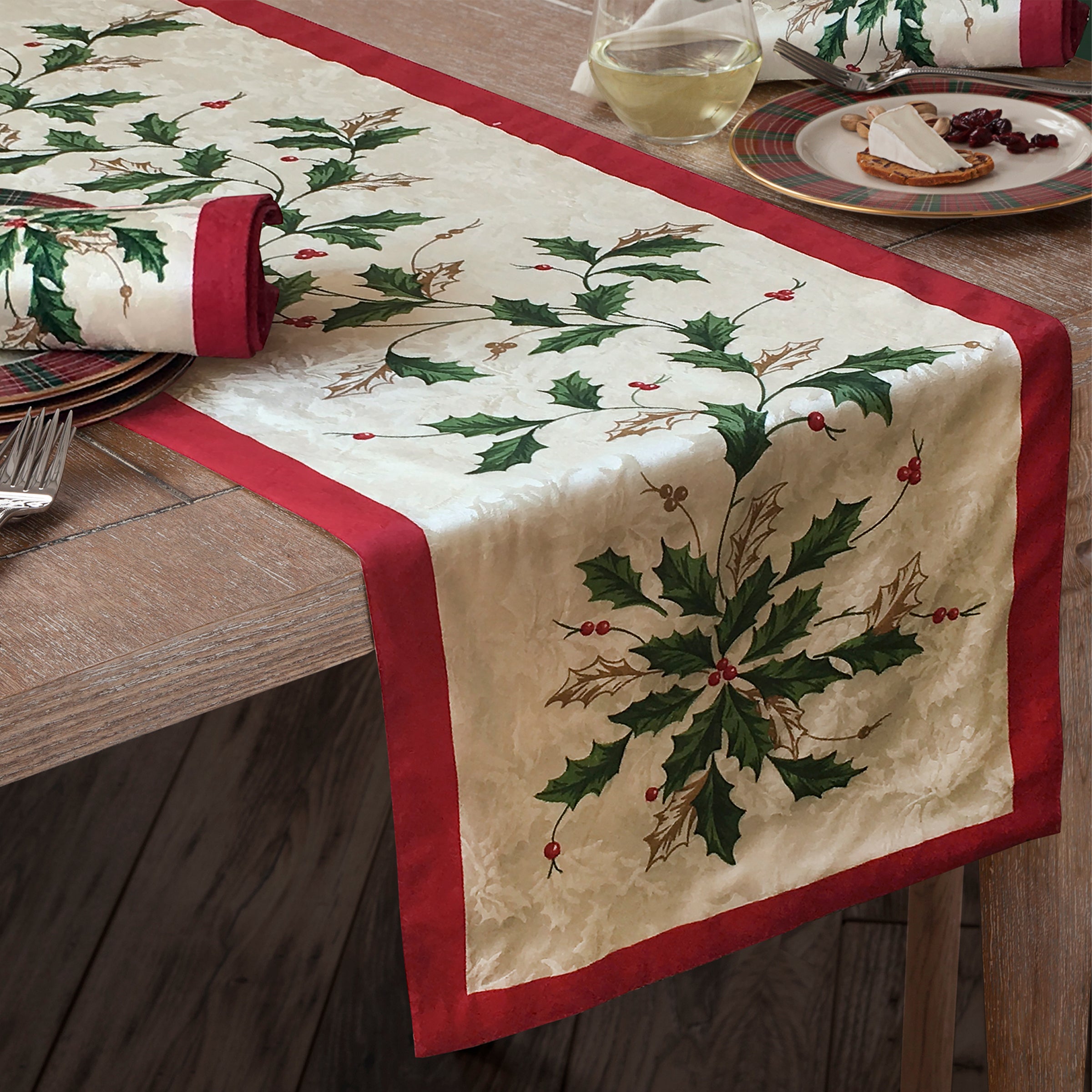 14X90 Holiday Table Runner - Elegant Christmas Dining Decor for Festive Dinner Parties & Holiday Gatherings