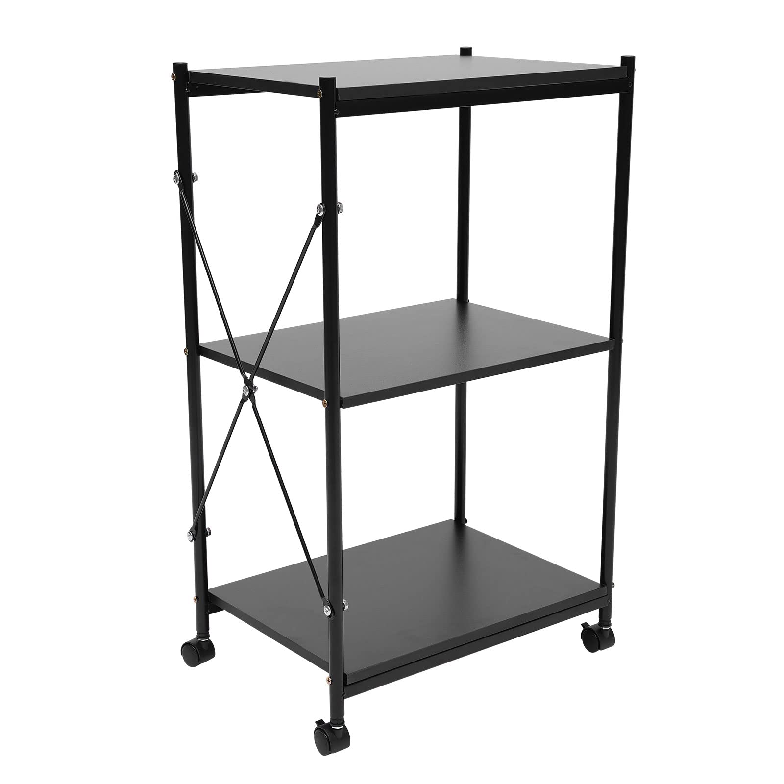 Leblett Side Table with Storage Shelves - 15.7x13x30.3 Inch End Table with MDF Top & Iron Frame - Perfect for Living Room, Bedroom, or Office Organization