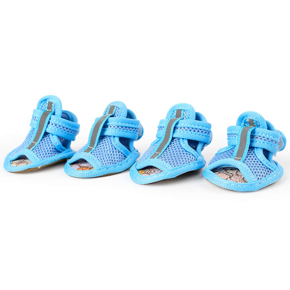 Breathable Mesh Dog Boots for Small Dogs - 4pcs Summer Dog Shoes with Anti-Slip Soles - Perfect for Puppy Walking, Beach Trips & Hot Pavement Protection
