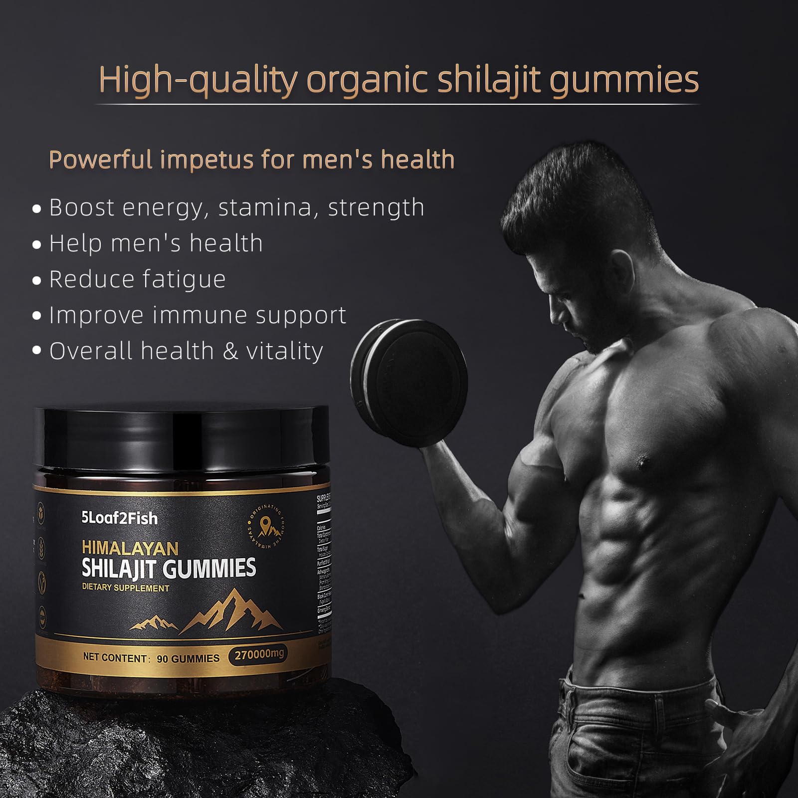 Organic Shilajit Gummies for Men & Women - Pure Himalayan Shilajit Supplement with 85+ Trace Minerals, Ashwagandha & Black Seed Oil Extract - 90 Count Gummies for Energy, Immunity & Stress Relief - Perfect for Daily Wellness & Active Lifestyle