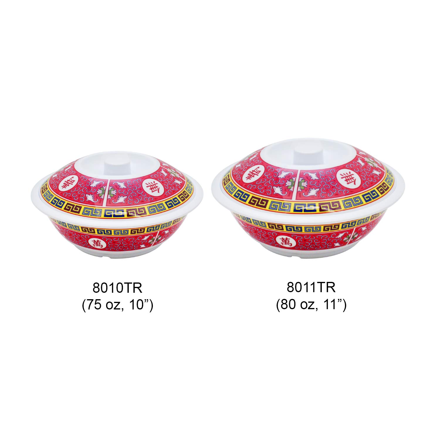 Premium 80 oz Melamine Serving Bowl with Lid - Durable & Lightweight 11