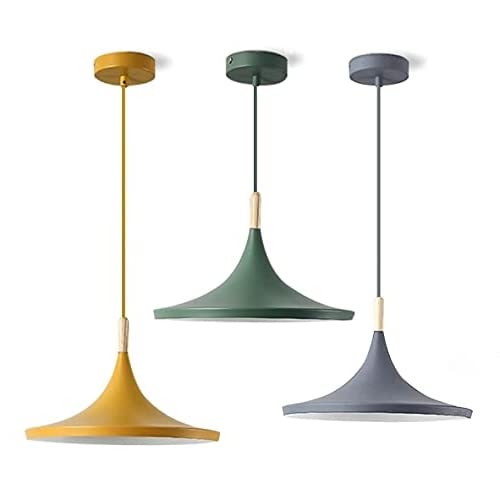 Nordic Macaron Pendant Light - Colorful Dome Hanging Fixture in Green, Smoke Gray & Yellow for Farmhouse, Warehouse & Barn Lighting | Modern Kitchen Island & Dining Room Decor
