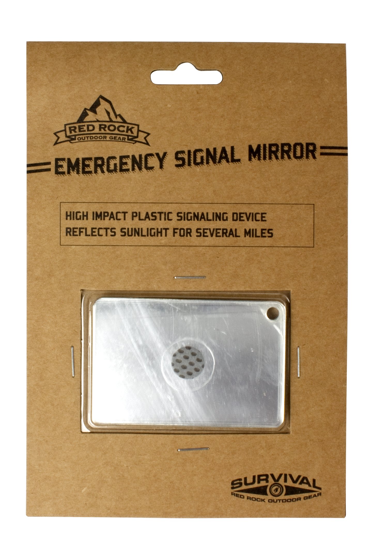 Red Rock Outdoor Gear Emergency Signal Mirror - Survival Mirror for Hiking, Camping & Hunting - Compact & Durable Safety Mirror for Outdoor Adventures