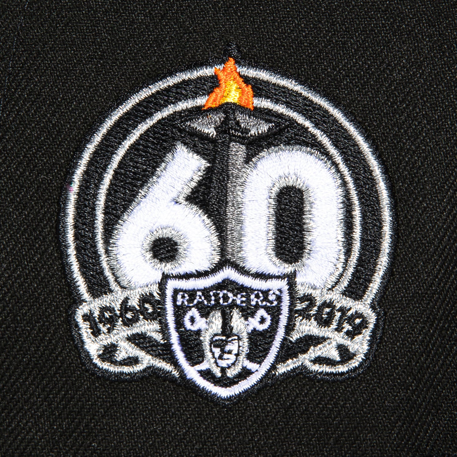 New Era 59Fifty Oakland Raiders 60th Anniversary Patch Pink UV Black Snapback Hat - Perfect for Football Games, Tailgating & Fan Collections