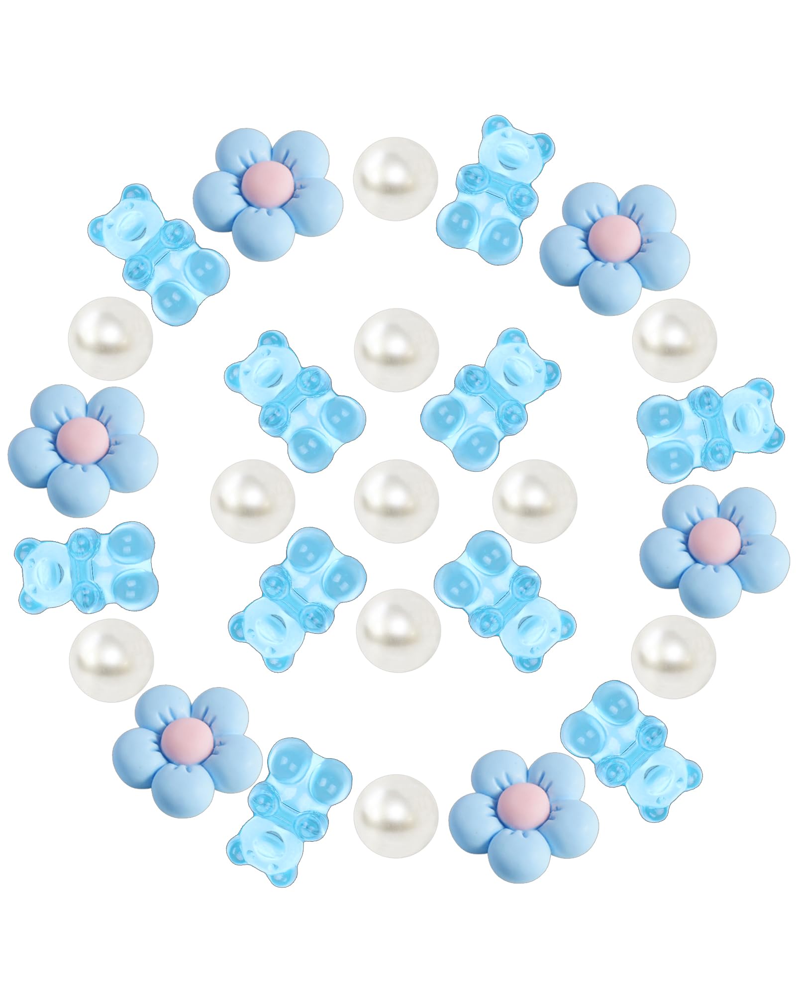 GIDDITZ Gummy Bear Shoe Charms with Daisy Flower Decor - Cute Shoe Accessories for Women, Girls & Kids - Perfect for Parties, Gifts & Fashion Outfits