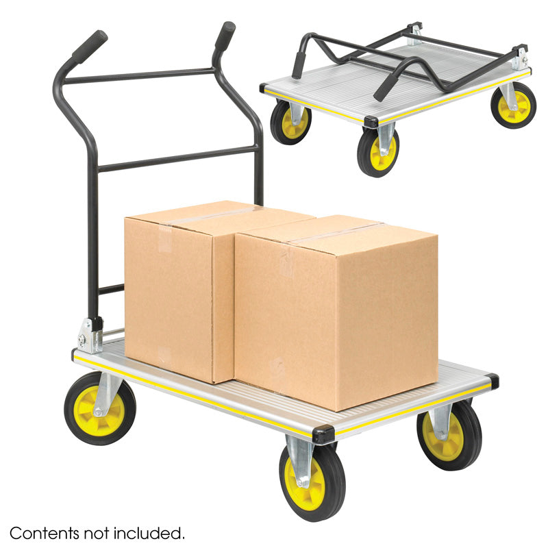 Heavy Duty Stow Away Platform Trucks - Foldable Utility Cart with Wheels for Moving, Storage & Warehouse Use - Ideal for Home, Office & Industrial Applications