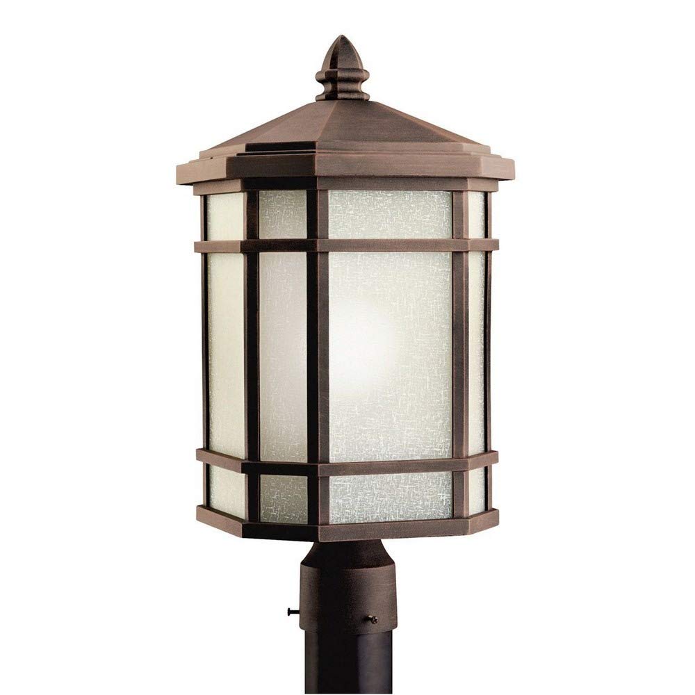 Kichler 9902PR Outdoor Post Mount 1-Light Fixture - Prairie Rock Style for Patio, Garden & Pathway Lighting | Weather-Resistant & Durable Design