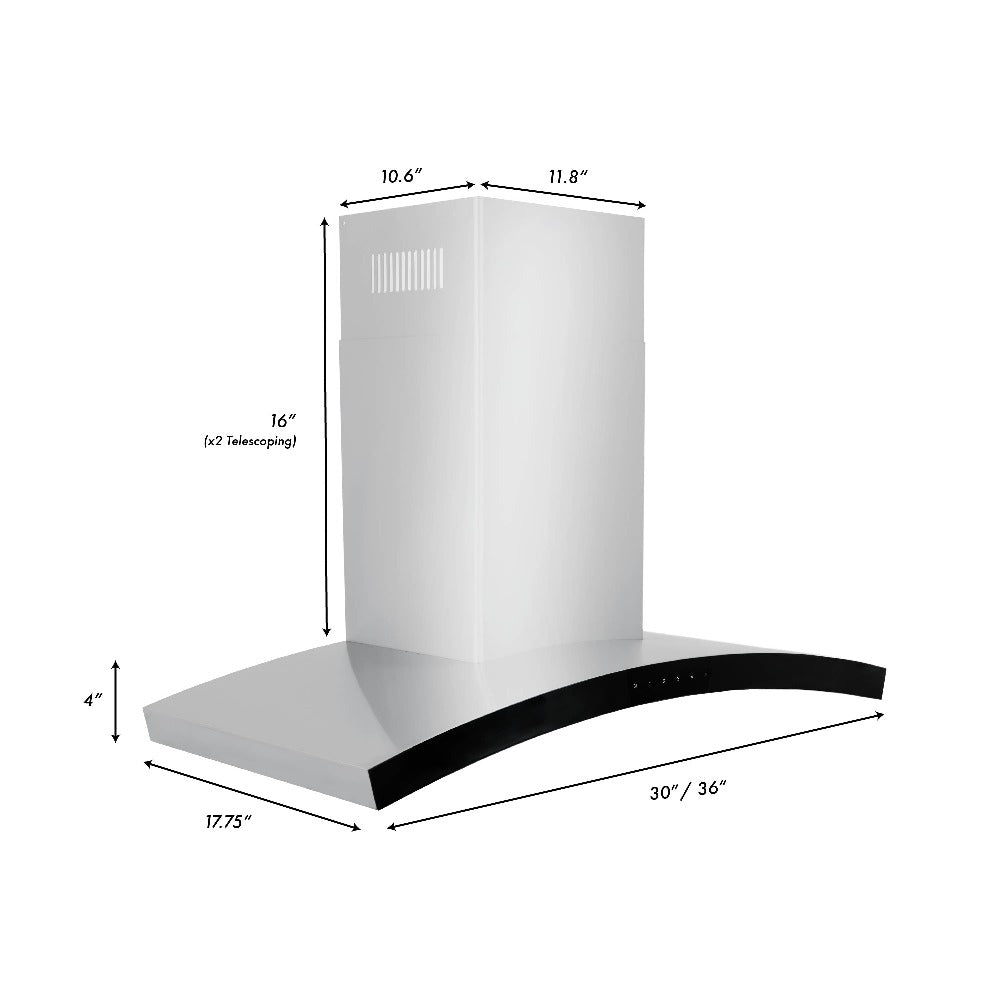 ZLINE KN6 30-Inch Wall Mount Range Hood - Stainless Steel Kitchen Vent Hood with Powerful 400 CFM, LED Lights & Dishwasher Safe Filters - Perfect for Modern Home Kitchens & Open Concept Living Spaces