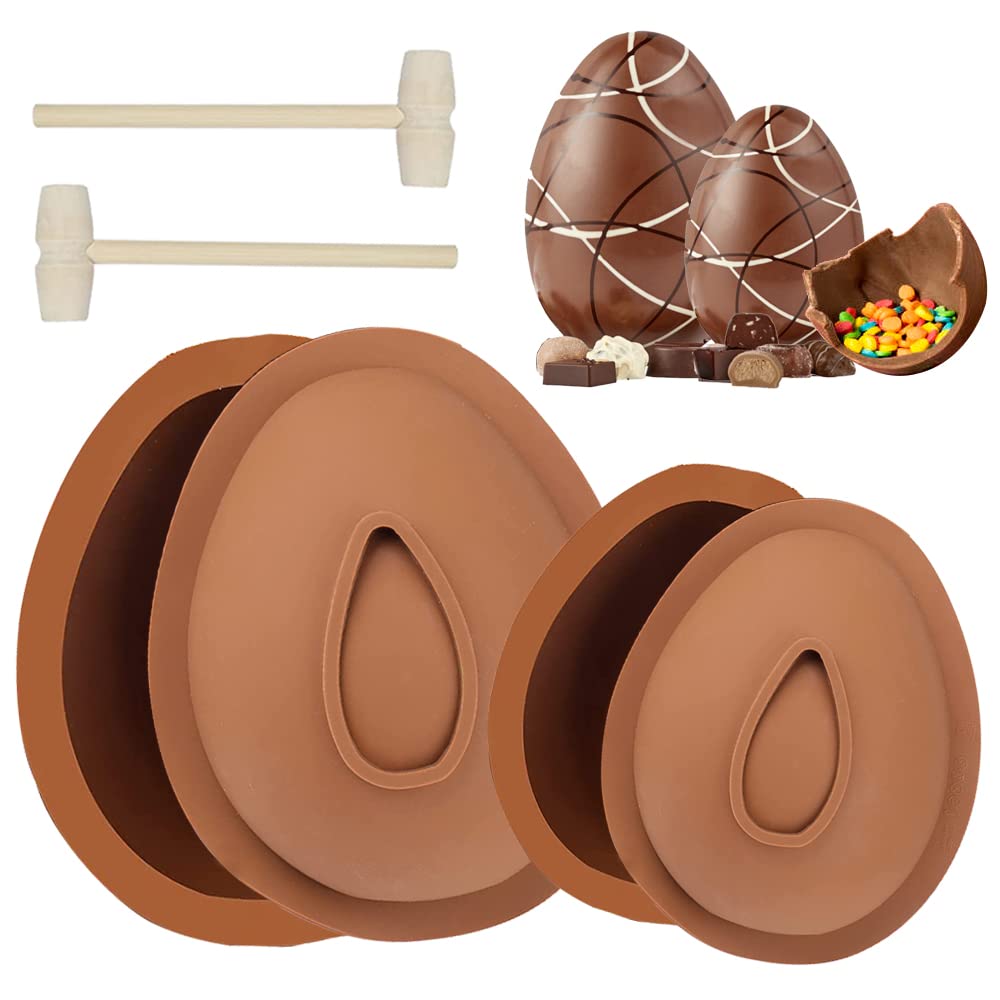 Easter Egg Silicone Mold Set - 4PCS 3D Chocolate Molds (2x4