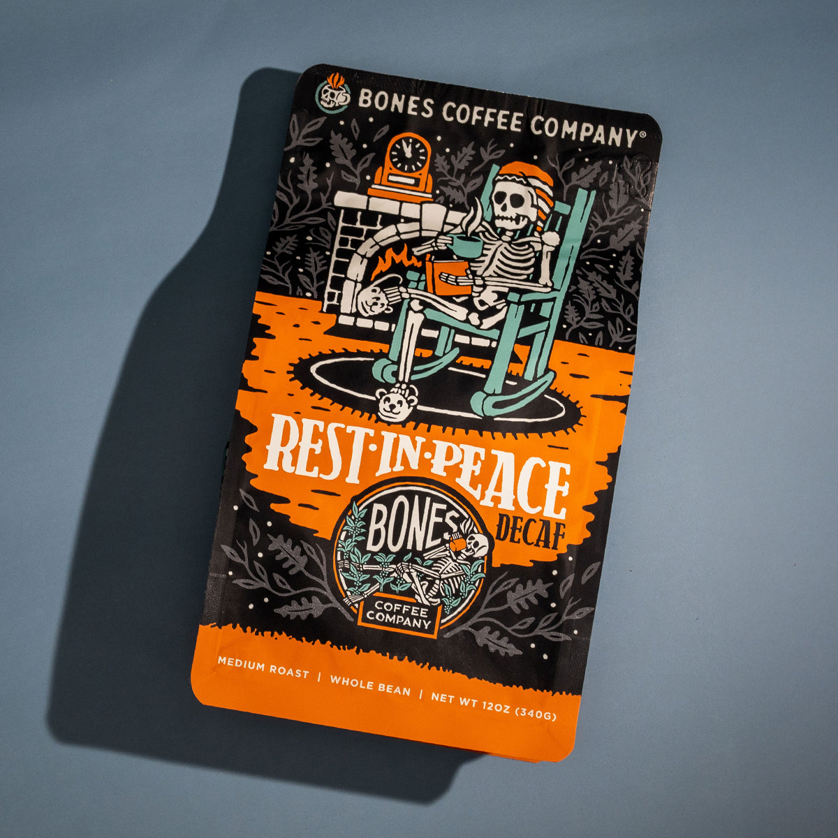 Rest In Peace Premium Decaf Coffee | 12oz Whole Bean | Smooth Low Acid Blend for Evening Relaxation & Better Sleep