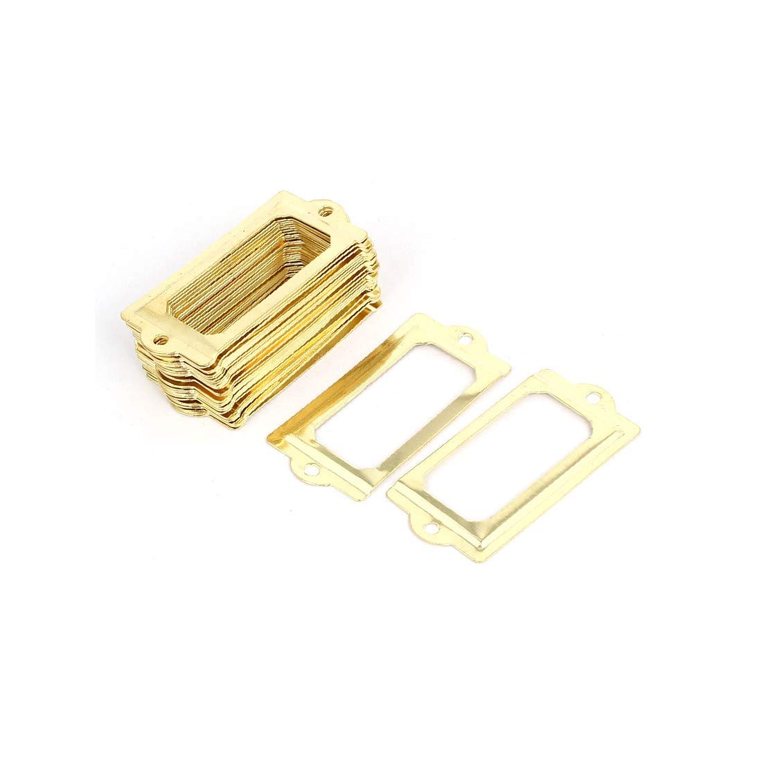 70mm x 33mm Gold Tone Iron Label Holder Frame - 30pcs Set for Pharmacy & Office Organization - Durable Drawer Tags for Medicine Bottles, File Cabinets and Storage Boxes