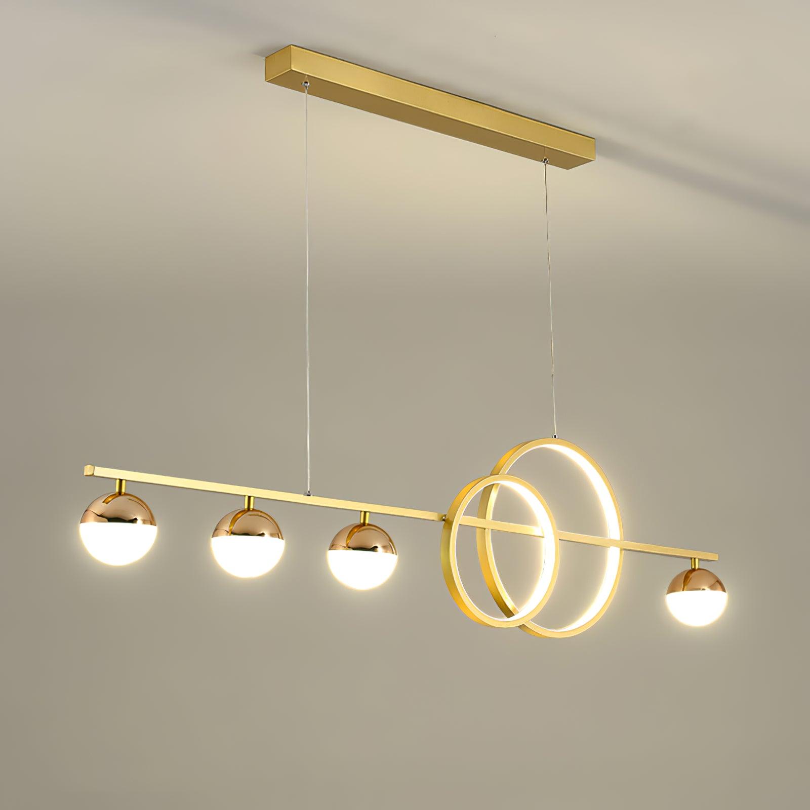 Brooklyn Double Circle Chandelier - Modern LED Pendant Light Fixture for Dining Room, Living Room & Bedroom | Elegant Home Lighting Decor
