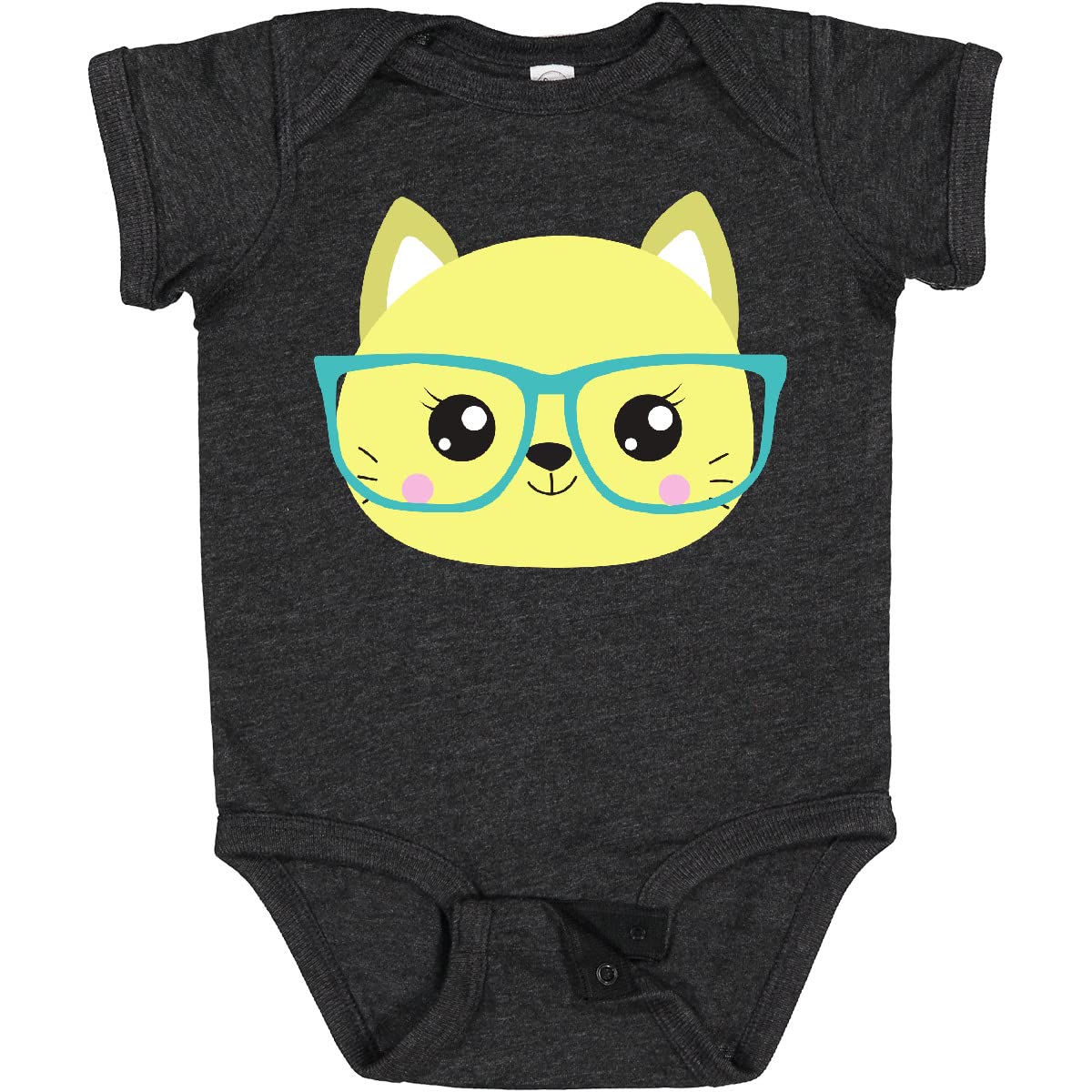 Hipster Cat with Glasses - Cute Kitten Bodysuit for Baby Outfits