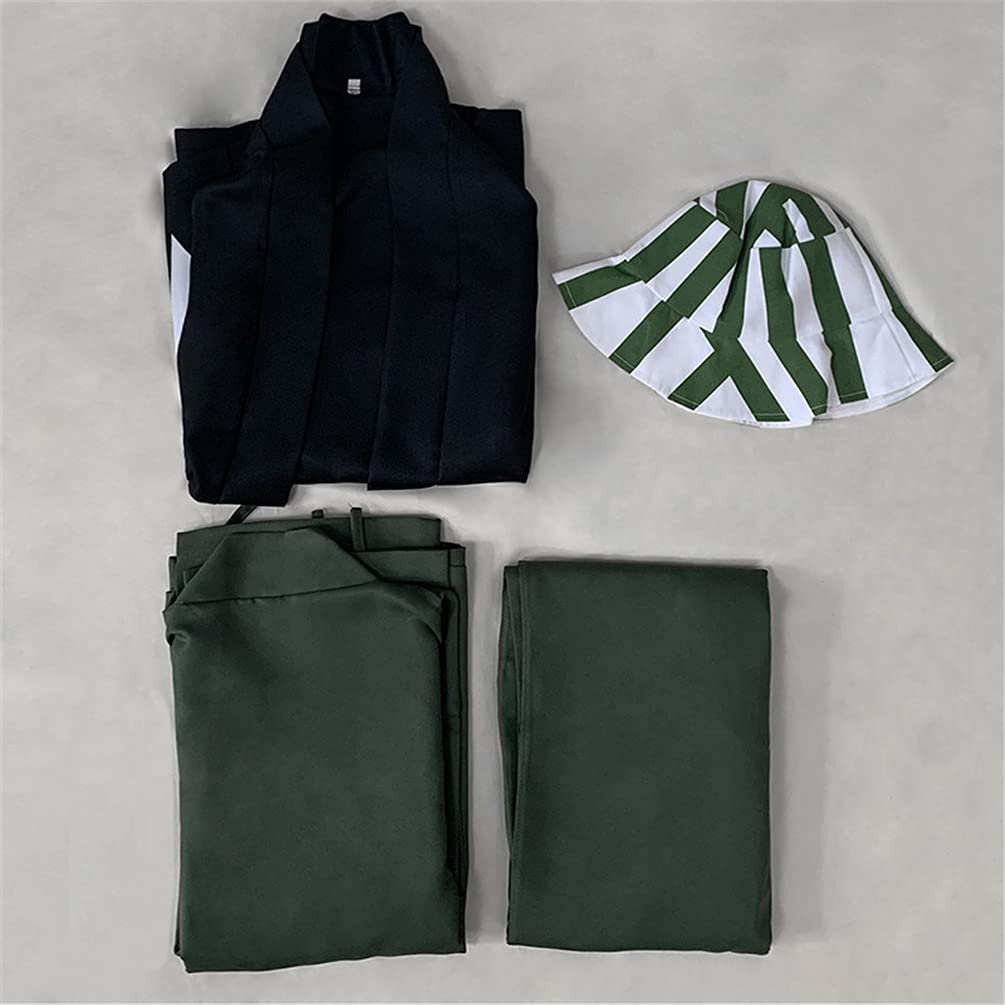 Bleach Anime Urahara Kisuke Cosplay Costume Set - Hat, Kimono & Cloak for Halloween, Conventions & Anime Events | Official Licensed Outfit