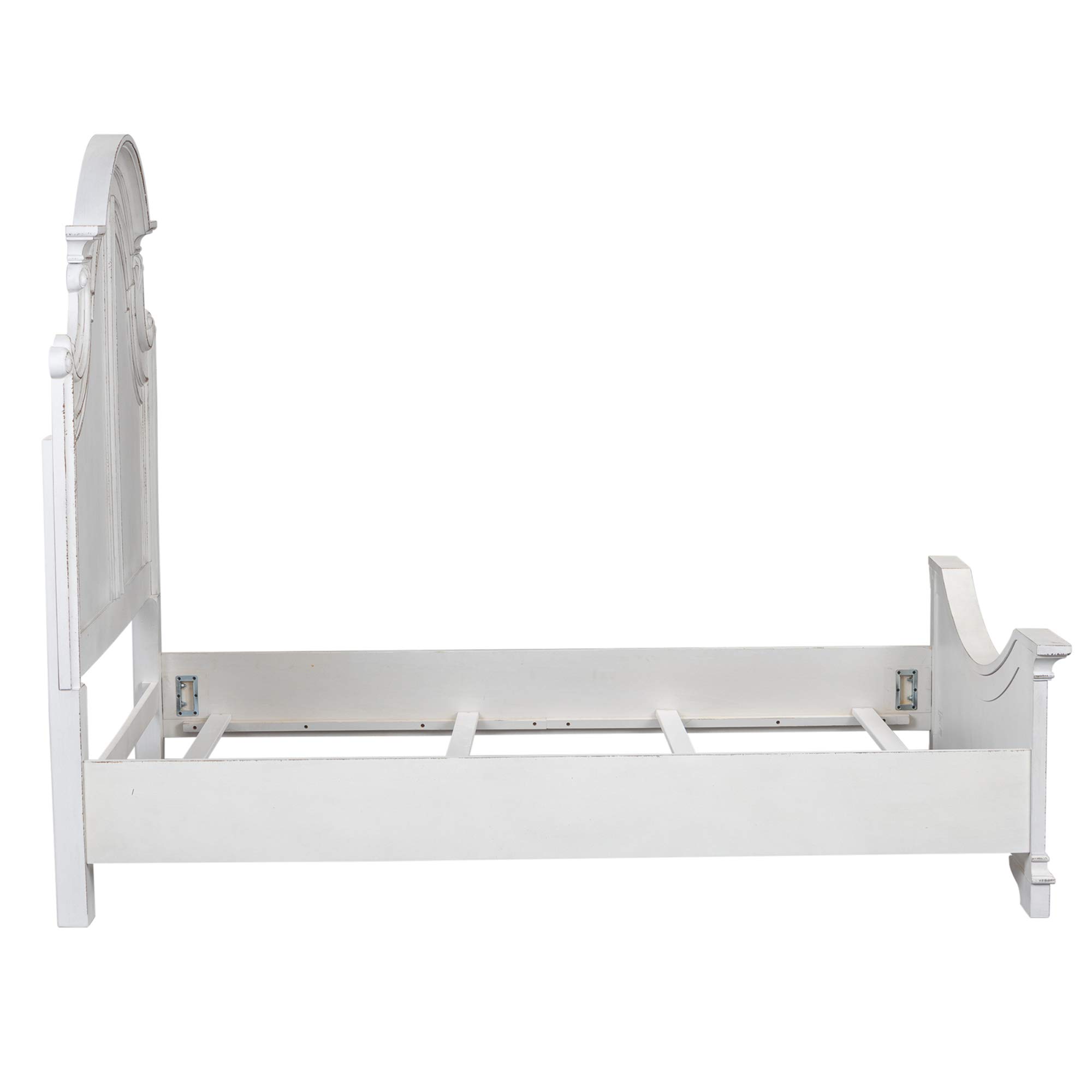 Liberty Furniture Magnolia Manor King Size Panel Bed - Antique White Finish | Elegant Bedroom Furniture for Master Suite & Guest Room