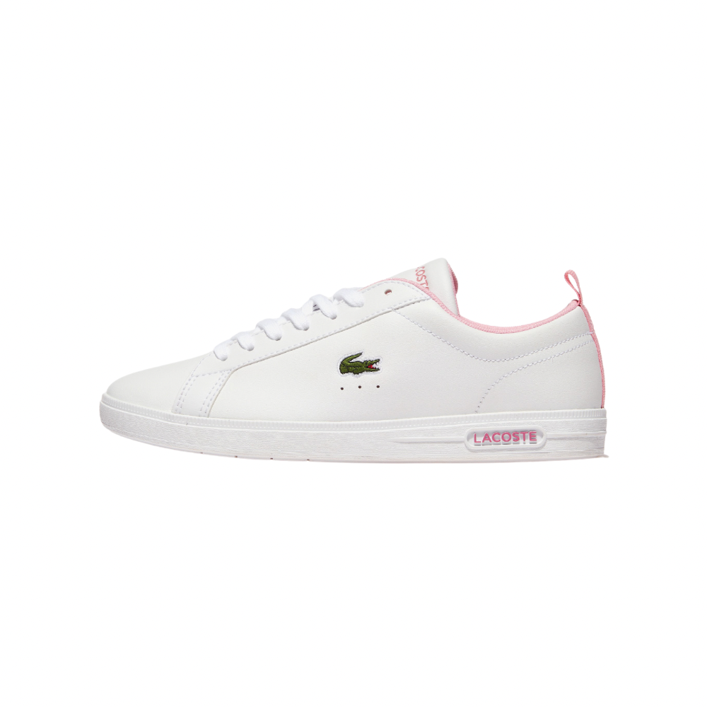 Lacoste Women's Court Base 224 1 SFA Sneakers in White & Light Pink - Comfortable Casual Shoes for Women | Perfect for Everyday Wear, Work & Leisure Activities