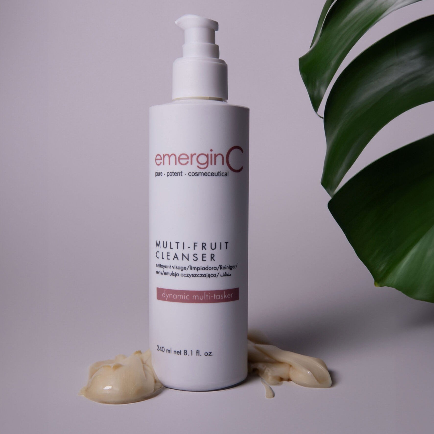EmerginC Multi Fruit Cleanser - Gentle Facial Cleanser with Natural Fruit Extracts for All Skin Types | Perfect for Daily Skincare Routine & Travel