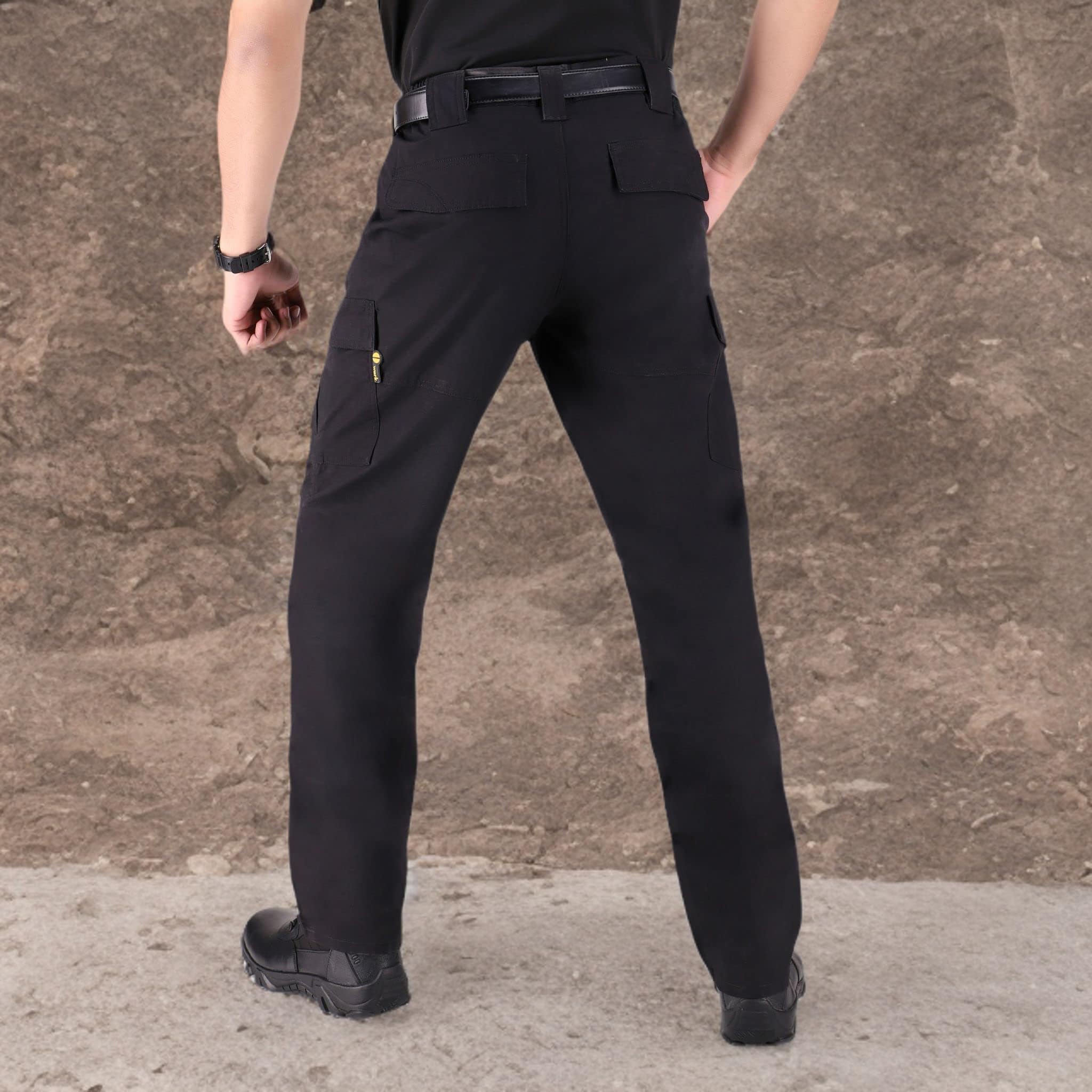 WHITEDUCK Men's Tactical Cargo Pants - Ripstop Stretch Water-Resistant Work Pants with 13 Pockets for Military, Hiking & Outdoor Activities - Durable Tactical Pants for Work, Camping and Adventure