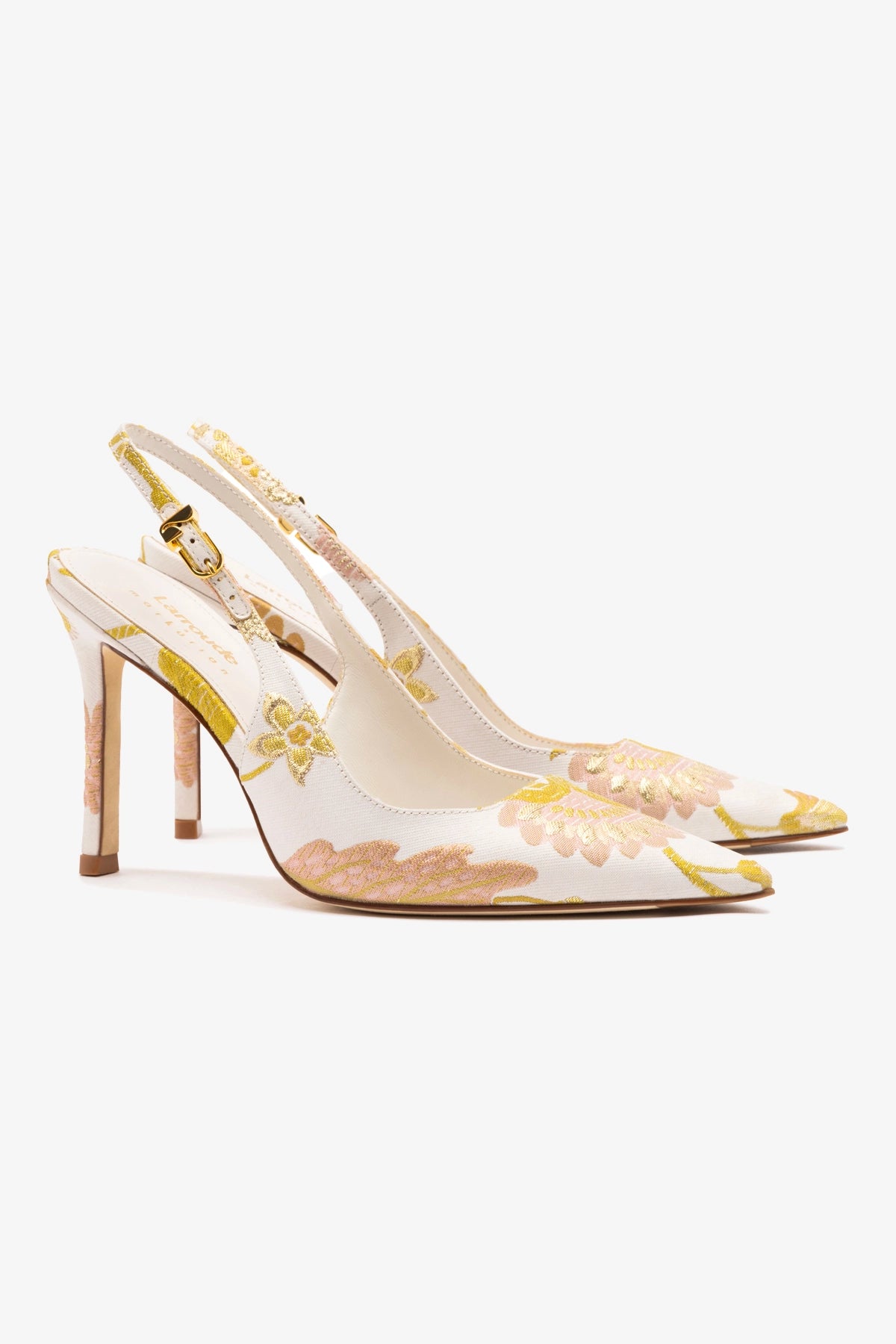 Larroudé x Markarian Kaitlan Women's Floral Brocade Pumps - Elegant Heeled Shoes for Weddings, Parties & Special Occasions