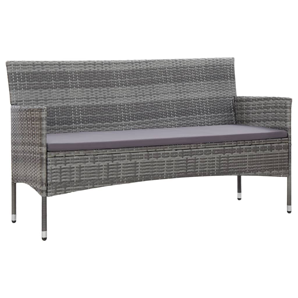 3-Seater Patio Sofa Set with Waterproof Cushions - All-Weather Wicker Outdoor Sectional Couch - Gray Poly Rattan Garden Furniture for Backyard, Poolside, Deck & Patio Lounge (Perfect for Outdoor Entertaining & Relaxation)