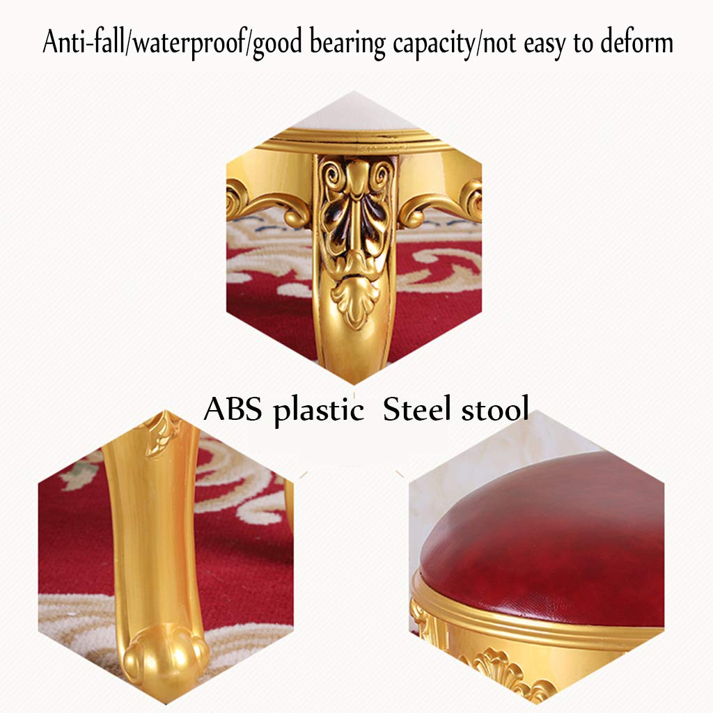 ZYIFAN Vanity Stool with Thick Padded Cushion - Makeup Bench & Dressing Stool with ABS Legs - Easy-to-Clean Faux Leather Upholstery - Perfect for Bedroom, Bathroom & Piano Seating