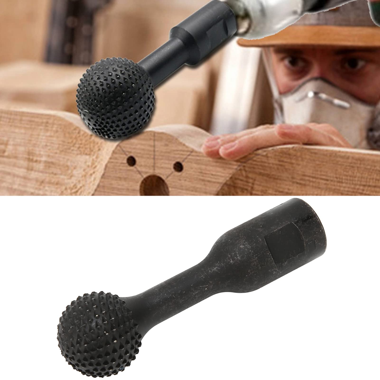 CR-V Ball Head Wood Carving Rotary Burr Set - 20mm Sphere Rotary Burr for Angle Grinder, Deburring, Grinding, Carving & Polishing - Perfect for Woodworking, Metalworking & DIY Crafts