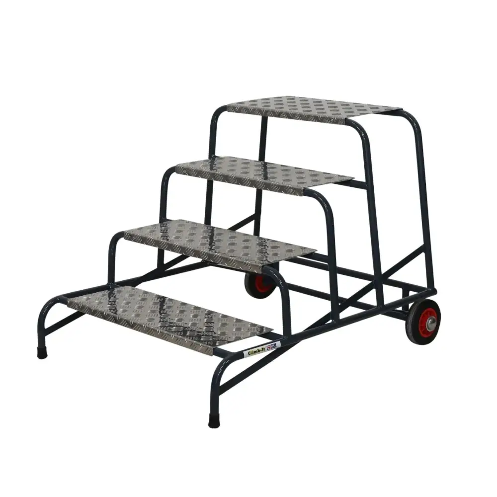 Climb It UK Wide Work Steps - Heavy Duty Aluminum Ladder for Construction, Roofing & Home Use | Non-Slip Safety Steps for Indoor & Outdoor Projects