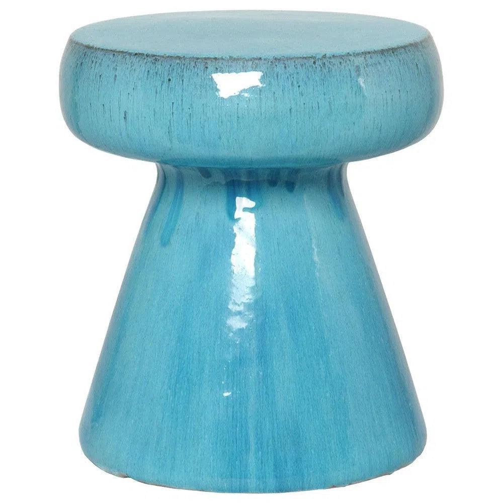 18 Inch Mushroom Shaped Ceramic Garden Stool for Outdoor Patio, Lawn, and Garden Decor - Perfect for Seating, Plant Stand, or Decorative Accent
