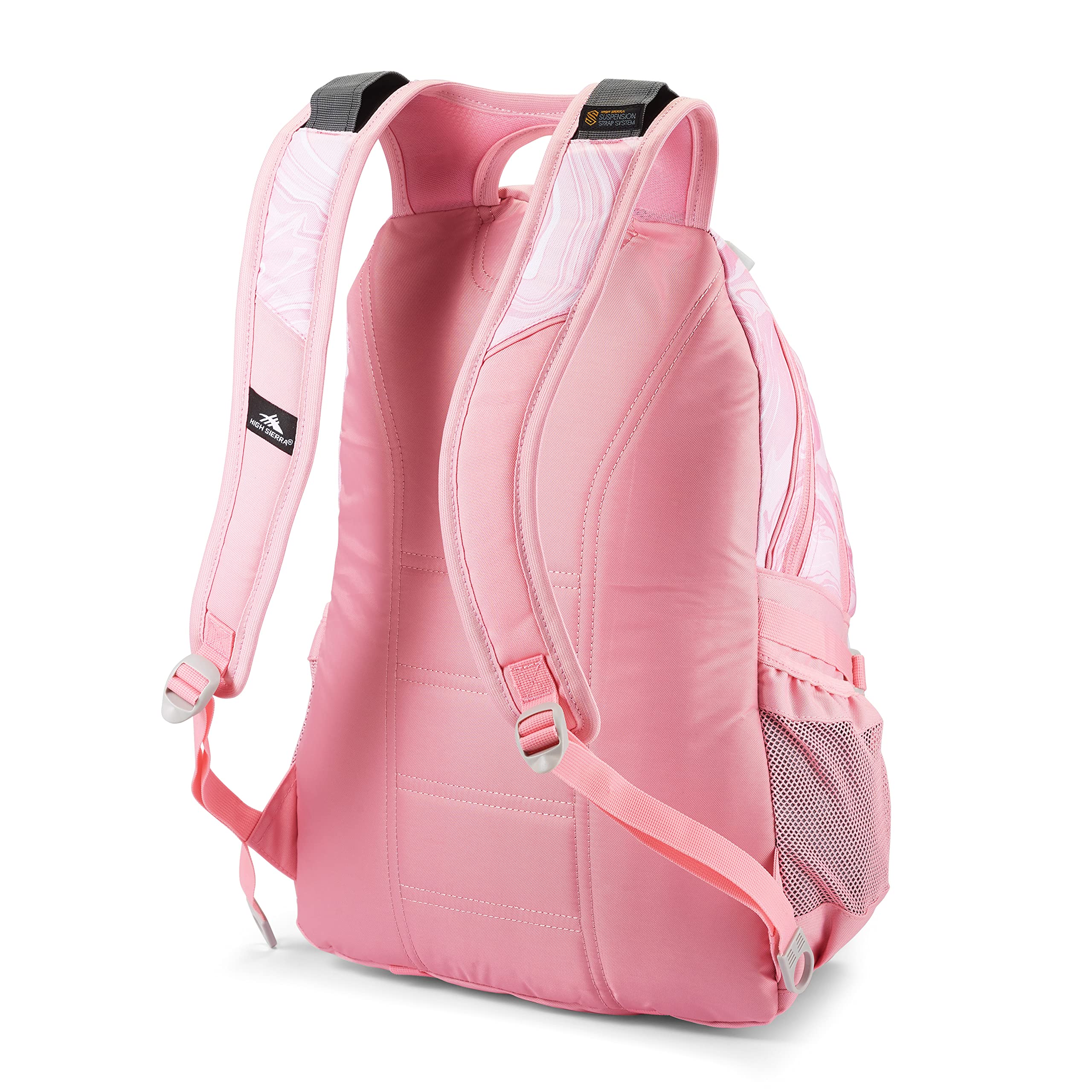 High Sierra Loop Backpack - Durable Travel & Work Backpack with Tablet Sleeve, One Size, Pink Marble Bubblegum - Perfect for School, Hiking & Commuting