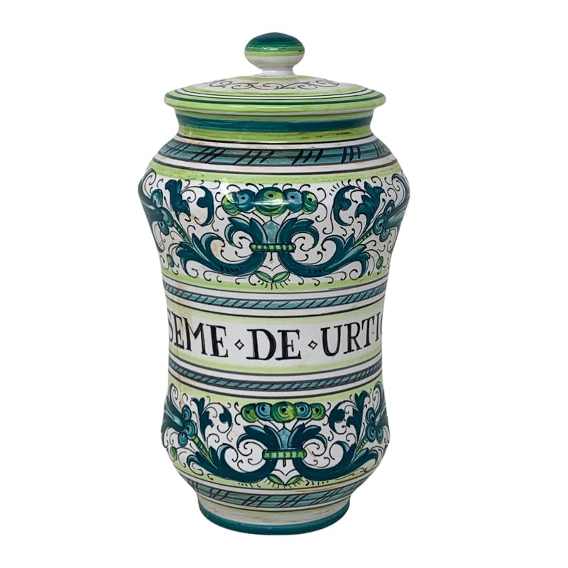 Vase Pharmacy 25cm Ricco Deruta Green Ceramic Flower Vase - Perfect for Home Decor, Wedding Centerpieces & Gift Giving