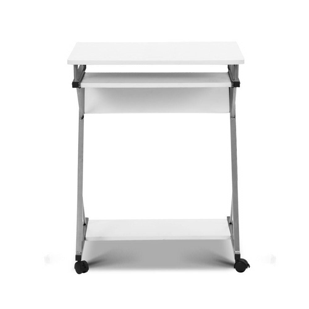 White Metal Pull-Out Table Desk - Space-Saving Home Office & Kitchen Extension - Perfect for Small Spaces, Apartments & Dorm Rooms