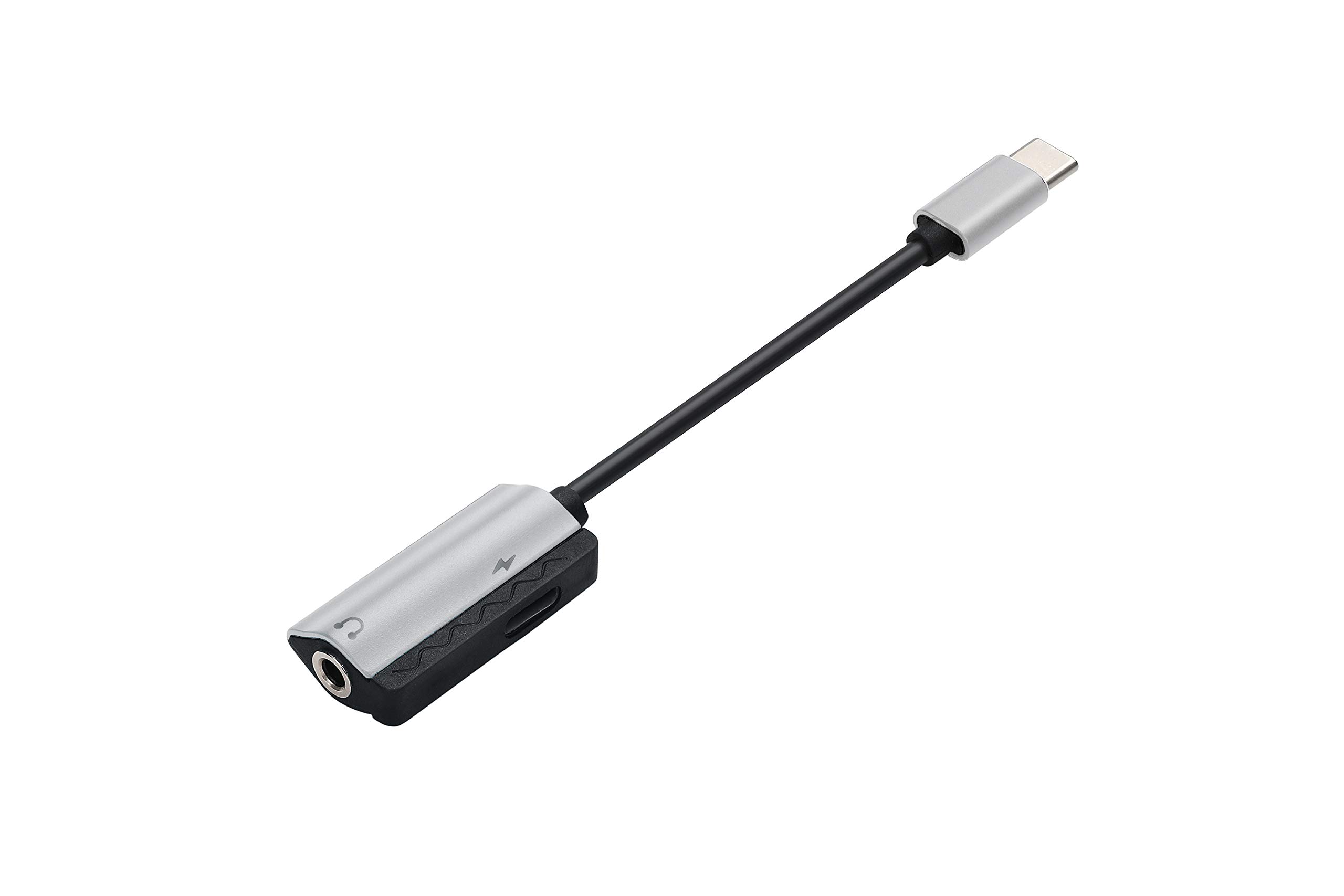 Premium Silver USB-C to 3.5mm Audio Adapter with Charging Port - Compatible with iPhone 15, Samsung Galaxy, iPad Pro & More - Perfect for Music, Gaming & Hands-Free Calling