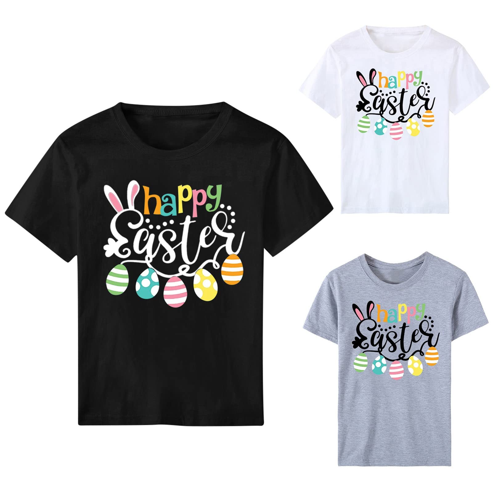 Easter Women's Short Sleeve Crewneck T-Shirt - Cute Rabbit Print Casual Tee for Spring Outfits & Holiday Celebrations | Perfect for Easter Parties, Family Gatherings and Daily Wear