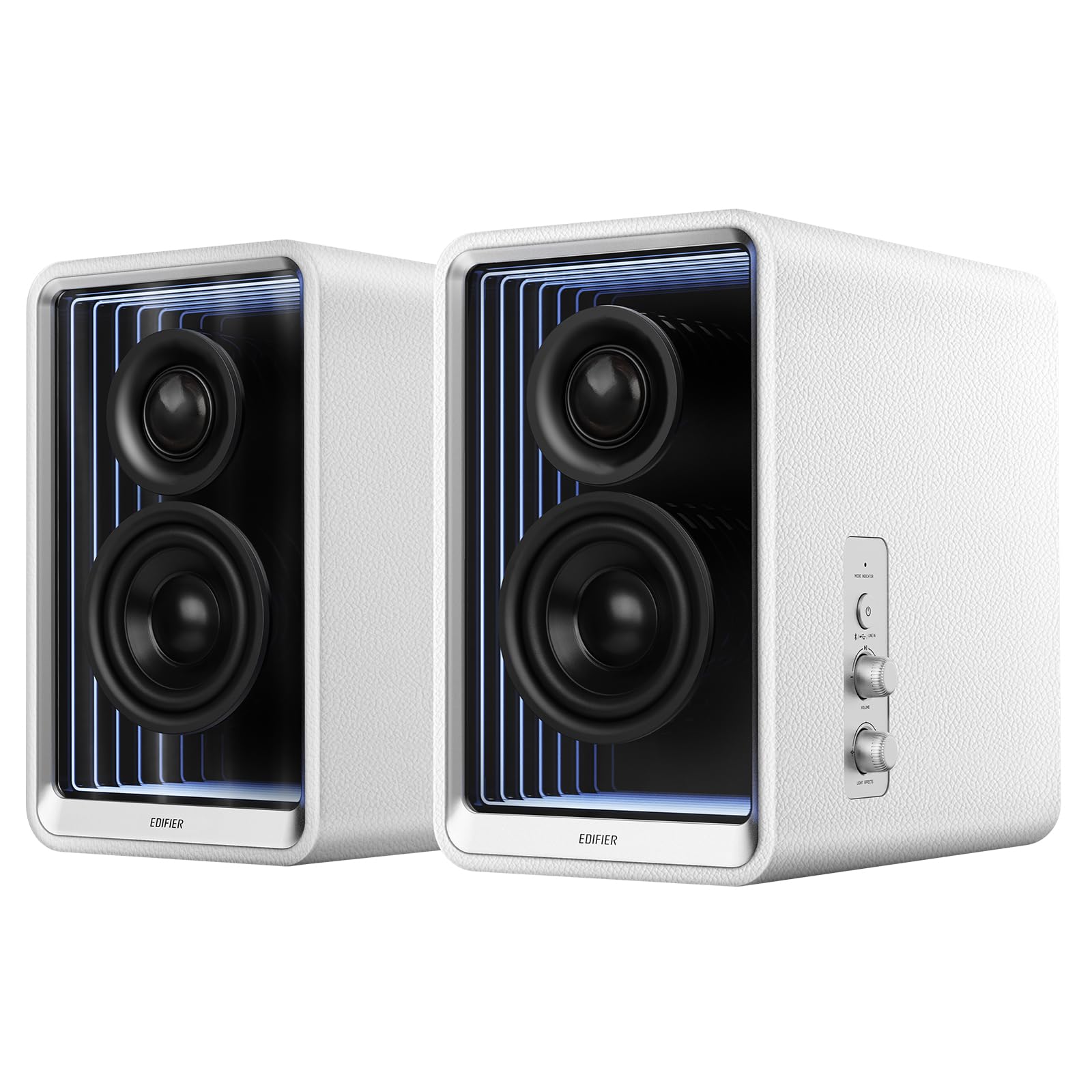 Edifier QR65 Active Monitor Speaker with 65W GaN Fast Charger - 70W RMS Bluetooth Computer Speakers, Hi-Res 24bit Wireless Audio, Subwoofer Out & RGB Light Effects (White) - Perfect for Home Studio, Gaming & Music Listening