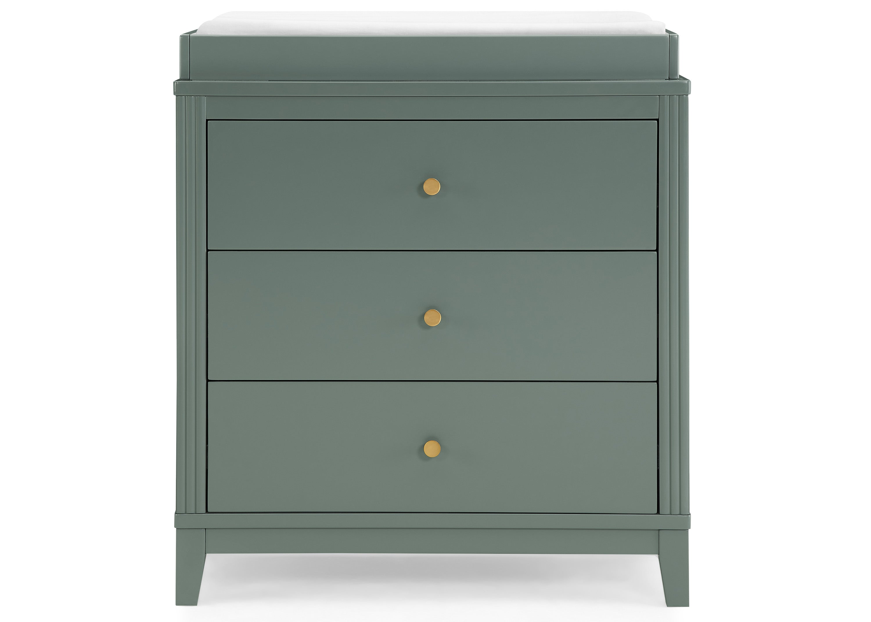 Eloise 3 Drawer Dresser with Changing Top & Interlocking Drawers - Nursery Storage Solution for Baby Clothes, Diapers & Essentials | Modern Baby Changing Table & Dresser Combo for Nursery Organization