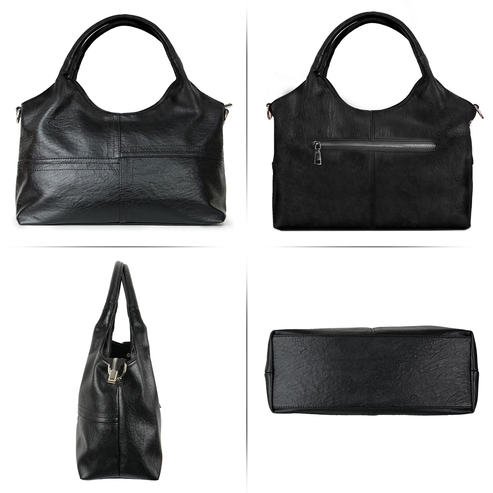 KOGTLA Women's Vegan Leather Shoulder Bag - Top Handle Crossbody Tote Satchel Hobo Purse for Work, Travel & Everyday Use
