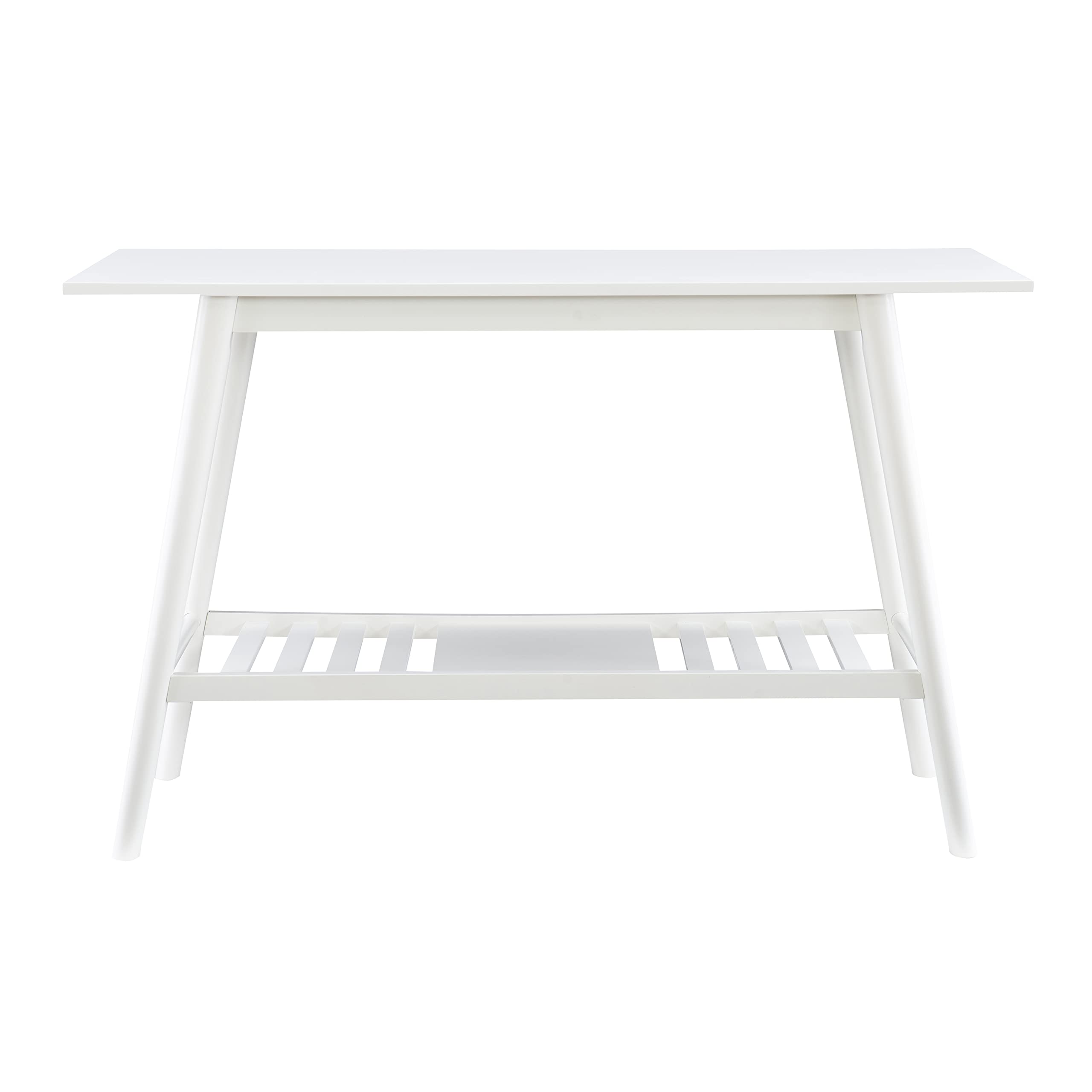 Linon White Mid Century Modern Console Table - Melissa Design for Entryway, Living Room & Hallway Decor
