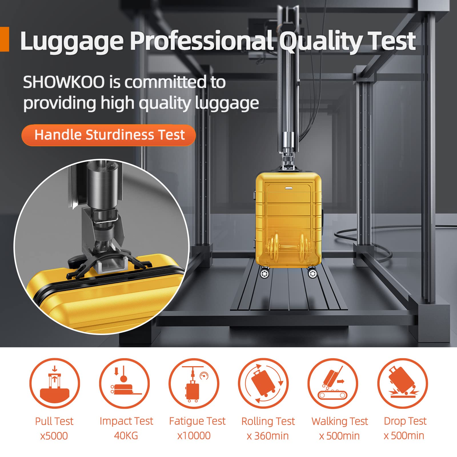 SHOWKOO Expandable 3-Piece Luggage Set - Durable PC+ABS Suitcase with Double Spinner Wheels & TSA Lock (Yellow) - Perfect for International Travel, Family Vacations & Business Trips