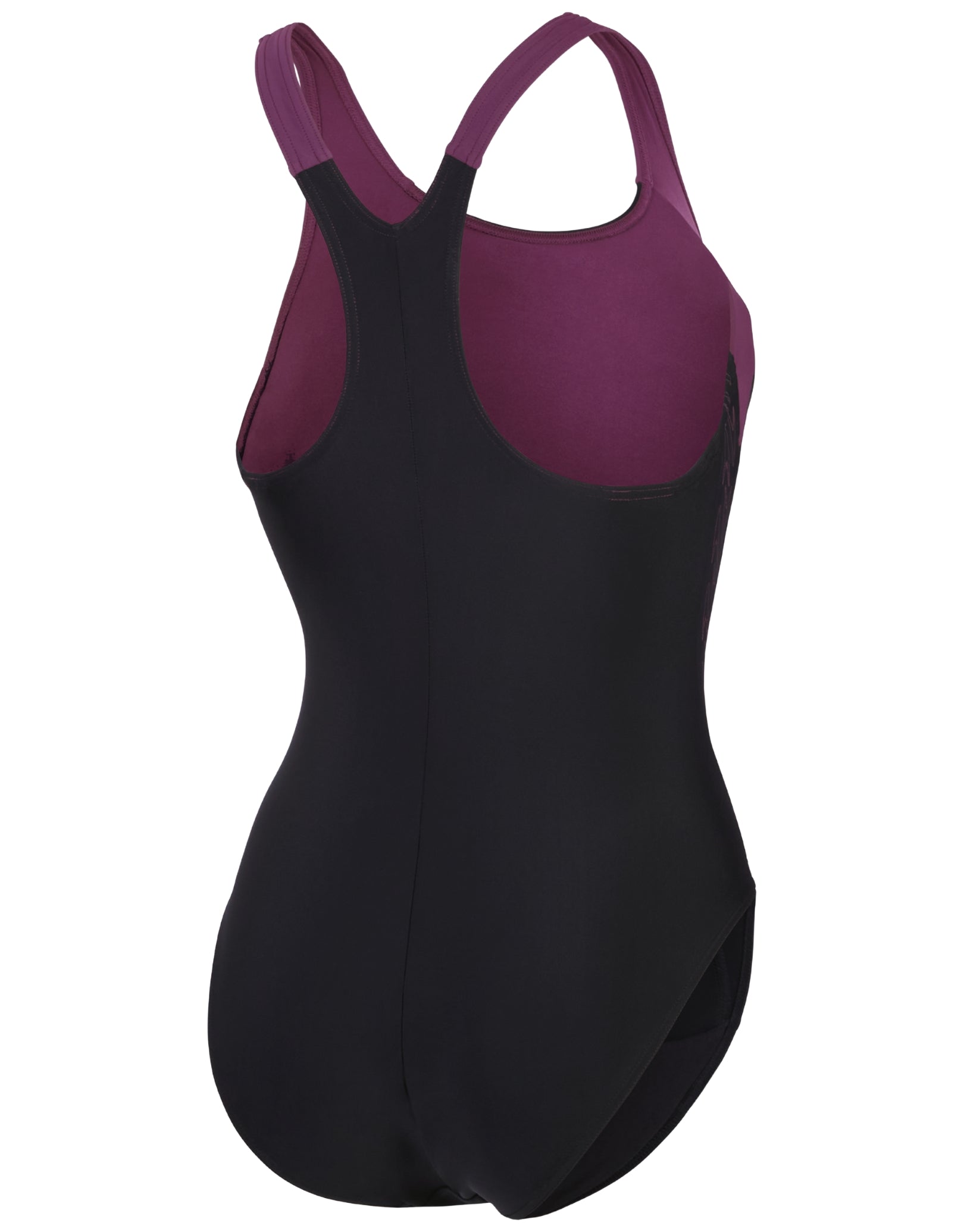 Hyperboom Splice Racerback Swimsuit - Black & Purple | High-Performance Women's Swimwear for Beach, Pool & Water Sports