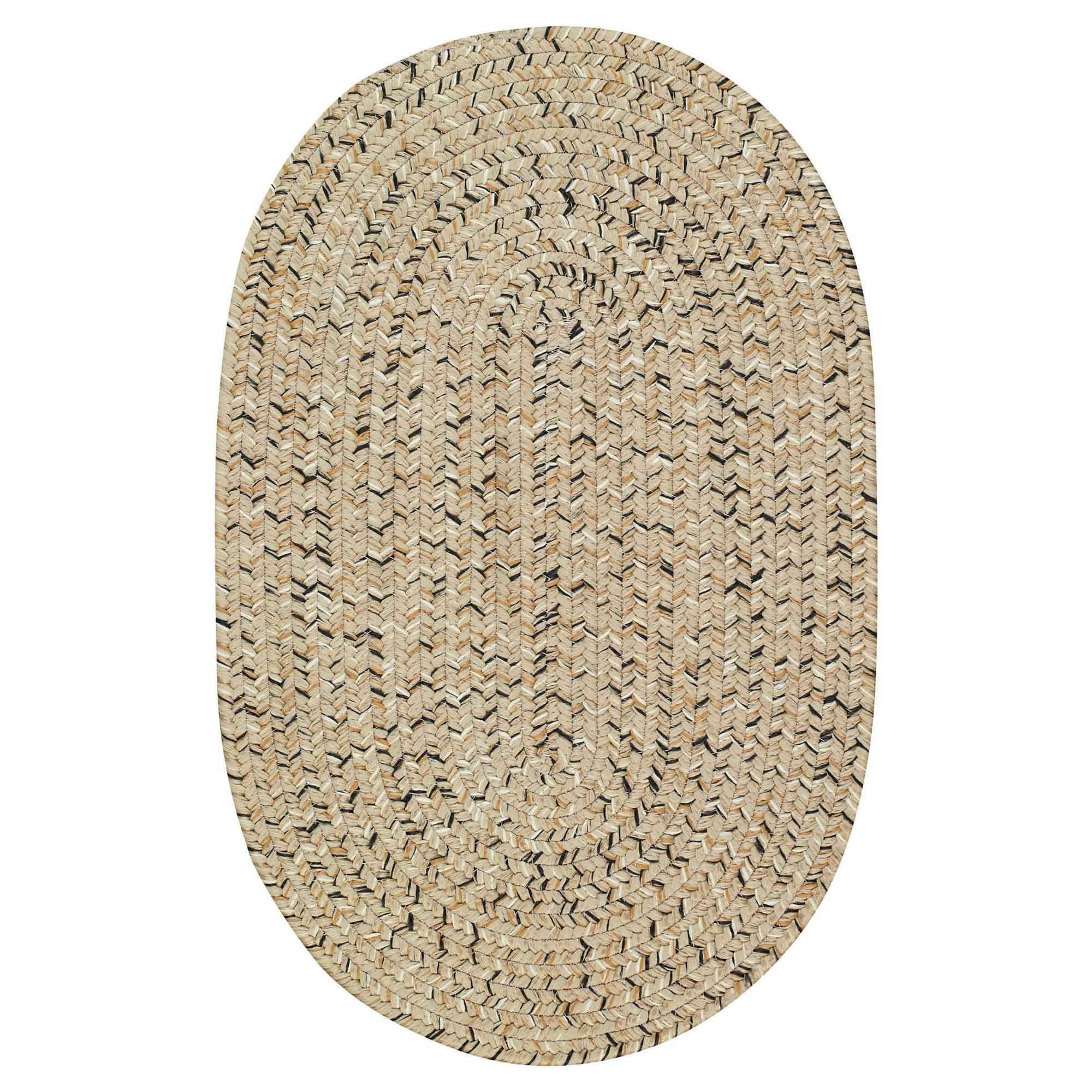 Capel Rugs Sea Pottery Oval Braided Area Rug 7x9 Feet - Coastal Sandy Beach Design for Living Room, Bedroom & Dining Room Decor
