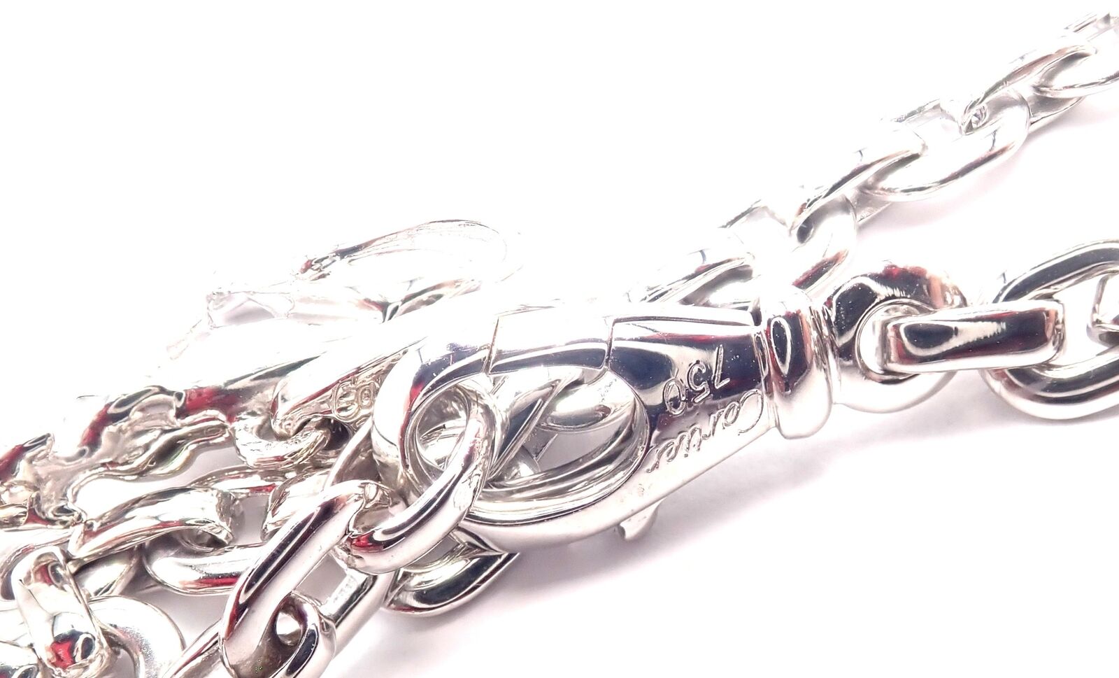 Authentic Cartier 18k White Gold Bracelet with 4 Charms - Panther, Airplane, Love & Box Link | Luxury Jewelry Gift for Women, Anniversary & Special Occasions