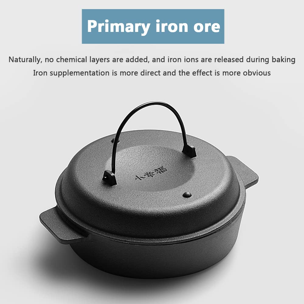 Premium 27cm Thickened Cast Iron Roasting Pan - Multi-Function Sweet Potato & Corn Roaster, BBQ Grill Tool for Home & Outdoor Cooking - Perfect for Camping, Picnics and Backyard Gatherings