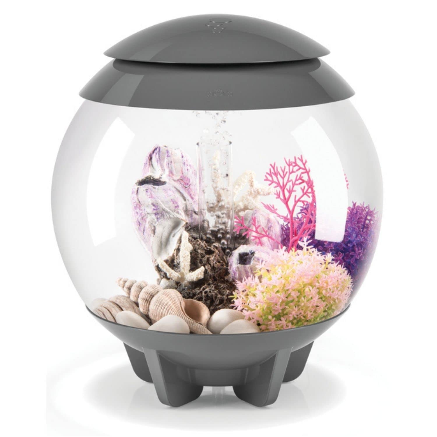 biOrb Halo 15 Acrylic 4-Gallon Aquarium with Multi-Color Remote LED Lights - Modern Compact Fish Tank for Tabletop, Desktop, Office or Home Decor - Perfect for Betta Fish, Small Aquatic Pets & Relaxation
