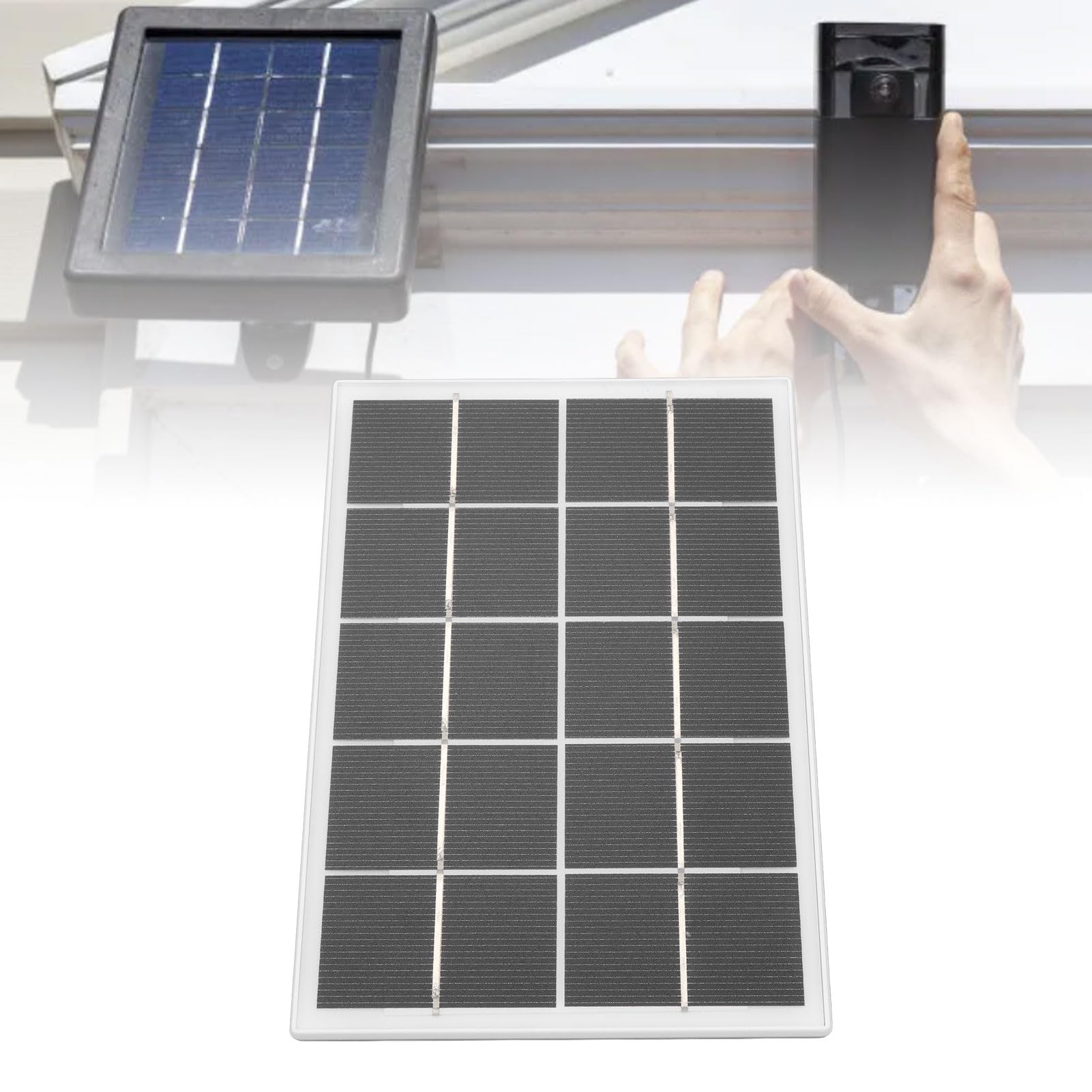 Best Solar Charger Panel 3W 5V Monocrystalline - Portable Solar Power Bank for Android Phones, Security Cameras & Outdoor Devices - Perfect for Camping, Hiking & Emergency Power Backup (White)