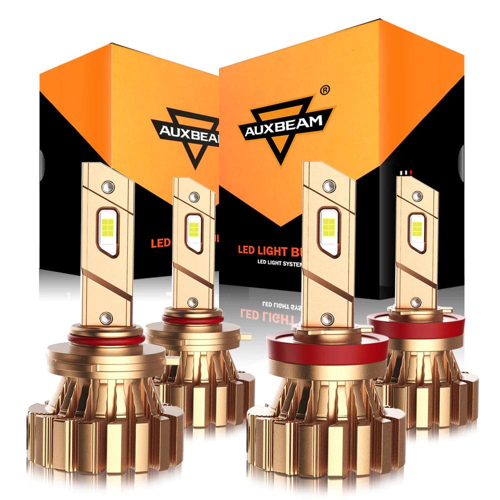 9005 H11 LED Headlight Bulbs - 44W 4000LM Super Bright 6500K Cool White - Fanless Design - 4 Pack - Perfect for Cars, Trucks, SUVs & Off-Road Vehicles - Direct Replacement for Halogen Bulbs