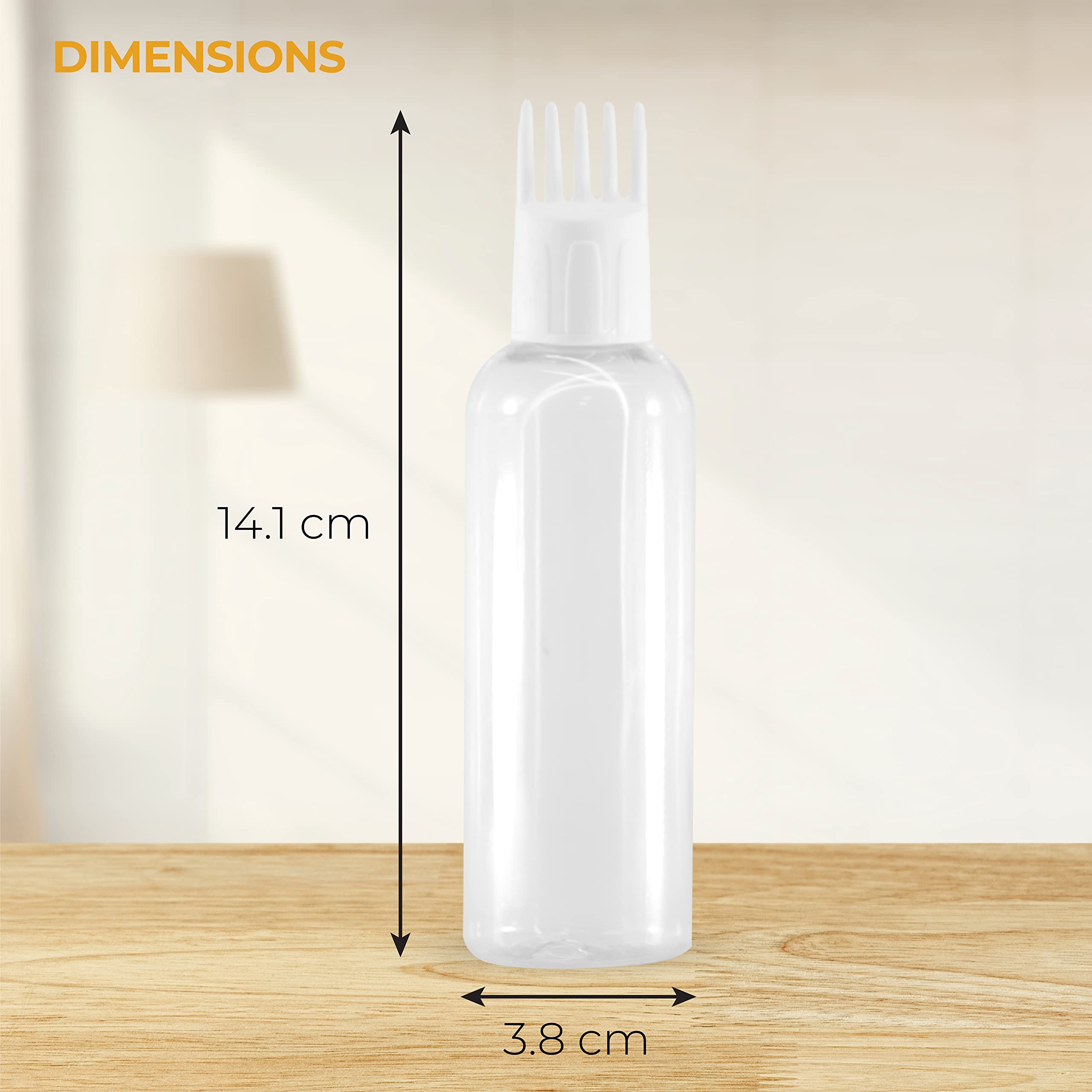 Refillable 100ml Empty Hair Root Comb Applicator Bottle for Hair Oil, Shampoo & Medicine - Pack of 12 White Round Container Bottles with Comb Cap - Perfect for Salon, Home Hair Care & Travel Use