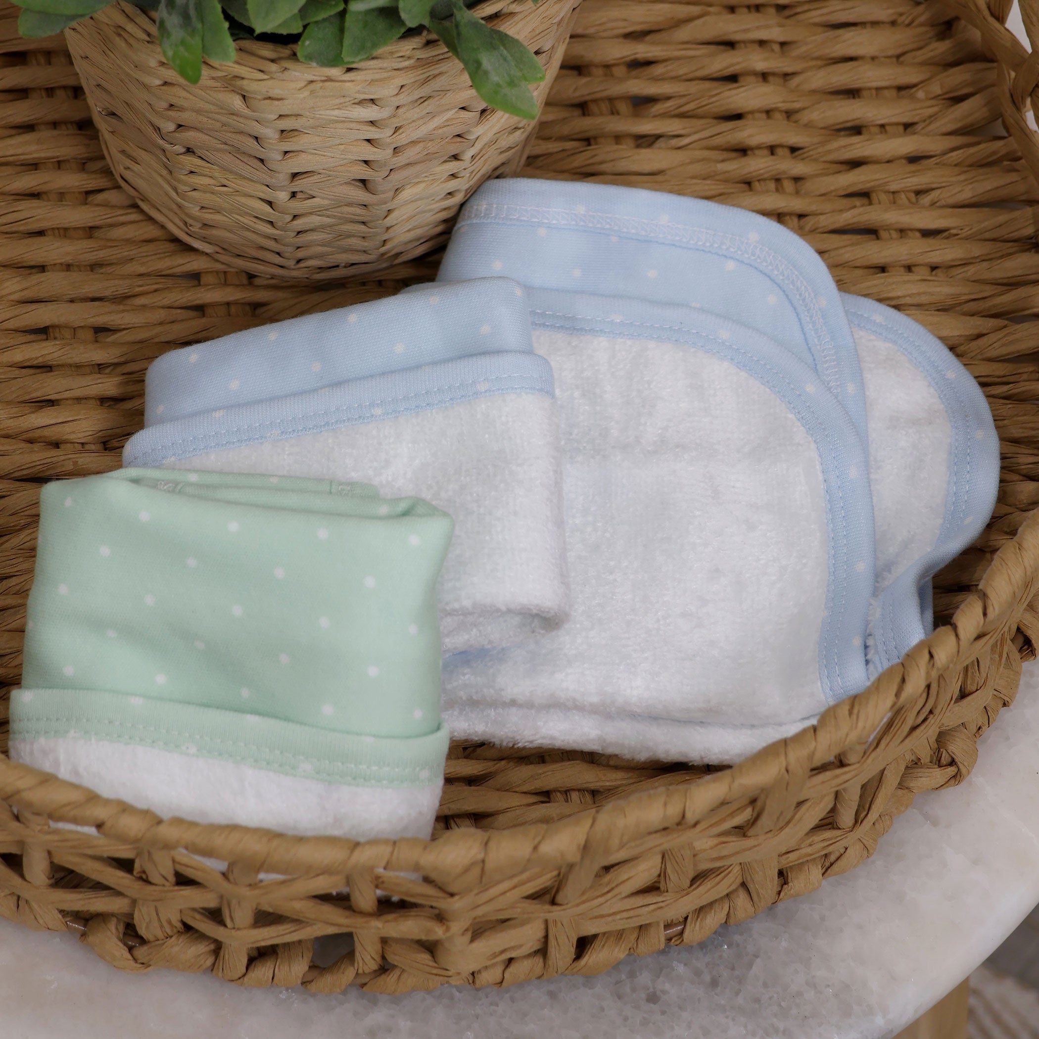 3-Pack Confetti Face Washer Set - Soft Blue & Sage Green Microfiber Makeup Remover Cloths | Gentle Cleansing for Daily Skincare & Makeup Removal