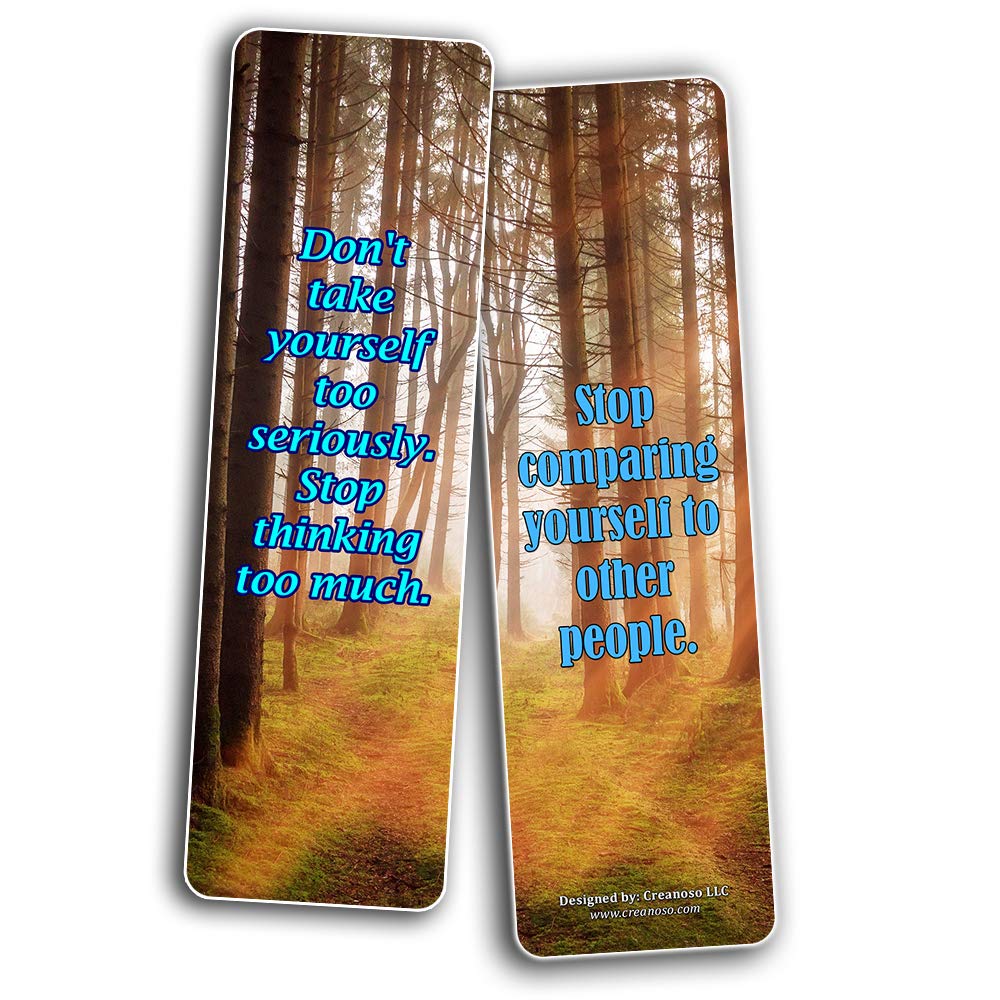 How to Be Happy Despite Circumstances - 12-Pack Inspirational Bookmarks for Men, Women & Teens - 6 Unique Designs - Premium Gift for Readers, Book Lovers & Students - Perfect for Daily Motivation, Gifts & Classroom Use