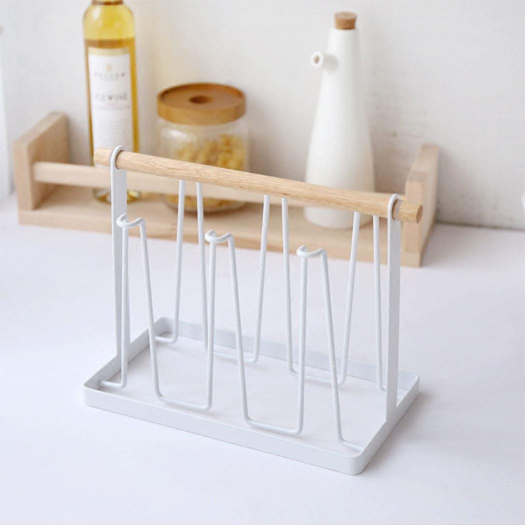 Nordic Style Mug Holder - White Coffee Cup Storage Rack for Kitchen Countertop, Office Desk & Dorm Room Organization